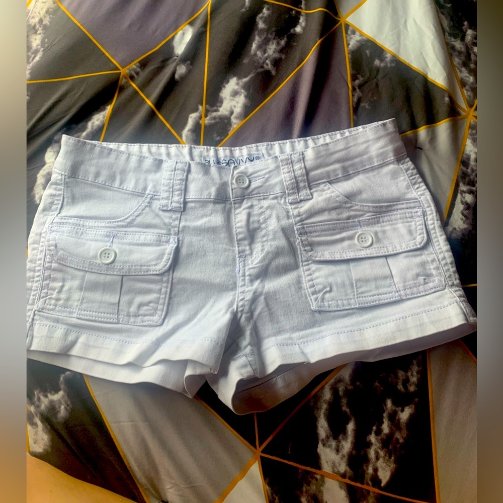 White shorts pockets back in front.